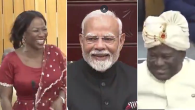 Watch: Ghana MPs honour PM Modi by donning Indian attire; wear pagdi and bandhgala suit to parliament | India News Watch: Ghana MPs honour PM Modi by donning Indian attire; wear pagdi and bandhgala suit to parliament | India News